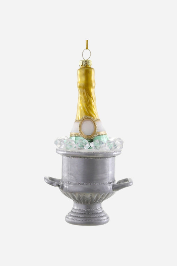Champagne On Ice Blue Ornament