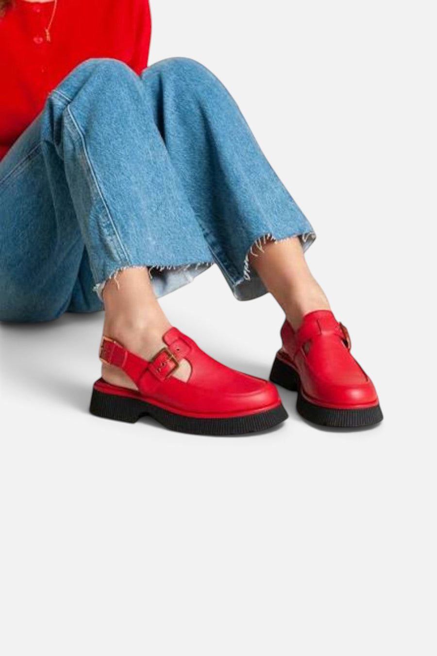 Charlotte Stone Aubrey Slingback Loafer in Begonia – detail