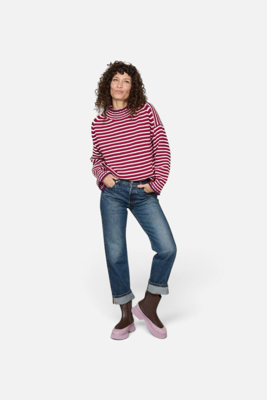 Charlotte Stone Gwen Chelsea Boot in Umber Lilac – side view