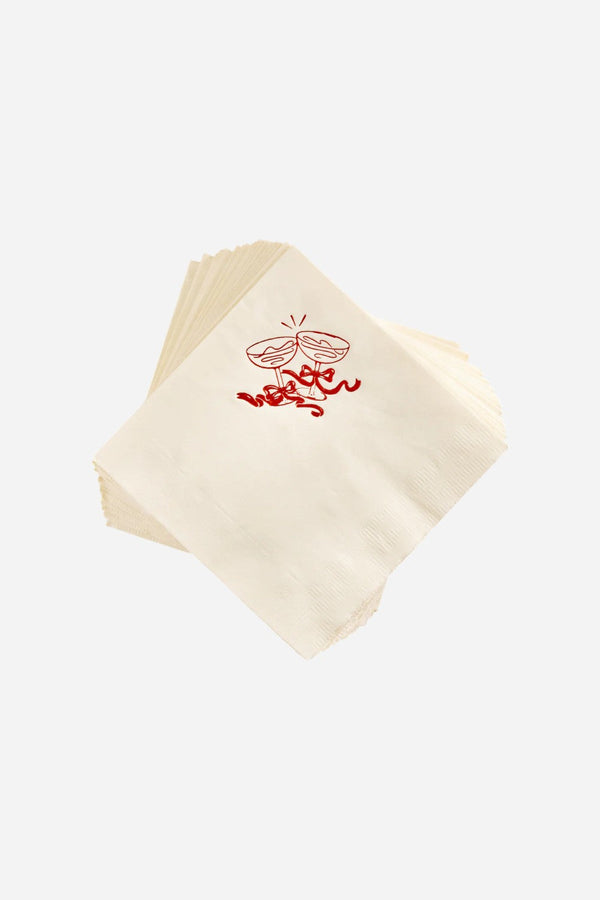 Cheers Cocktail Paper Beverage Napkin - Set of 20