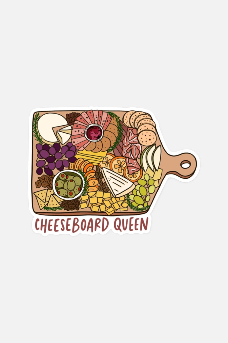 Cheeseboard Queen Charcuterie Sticker – front view