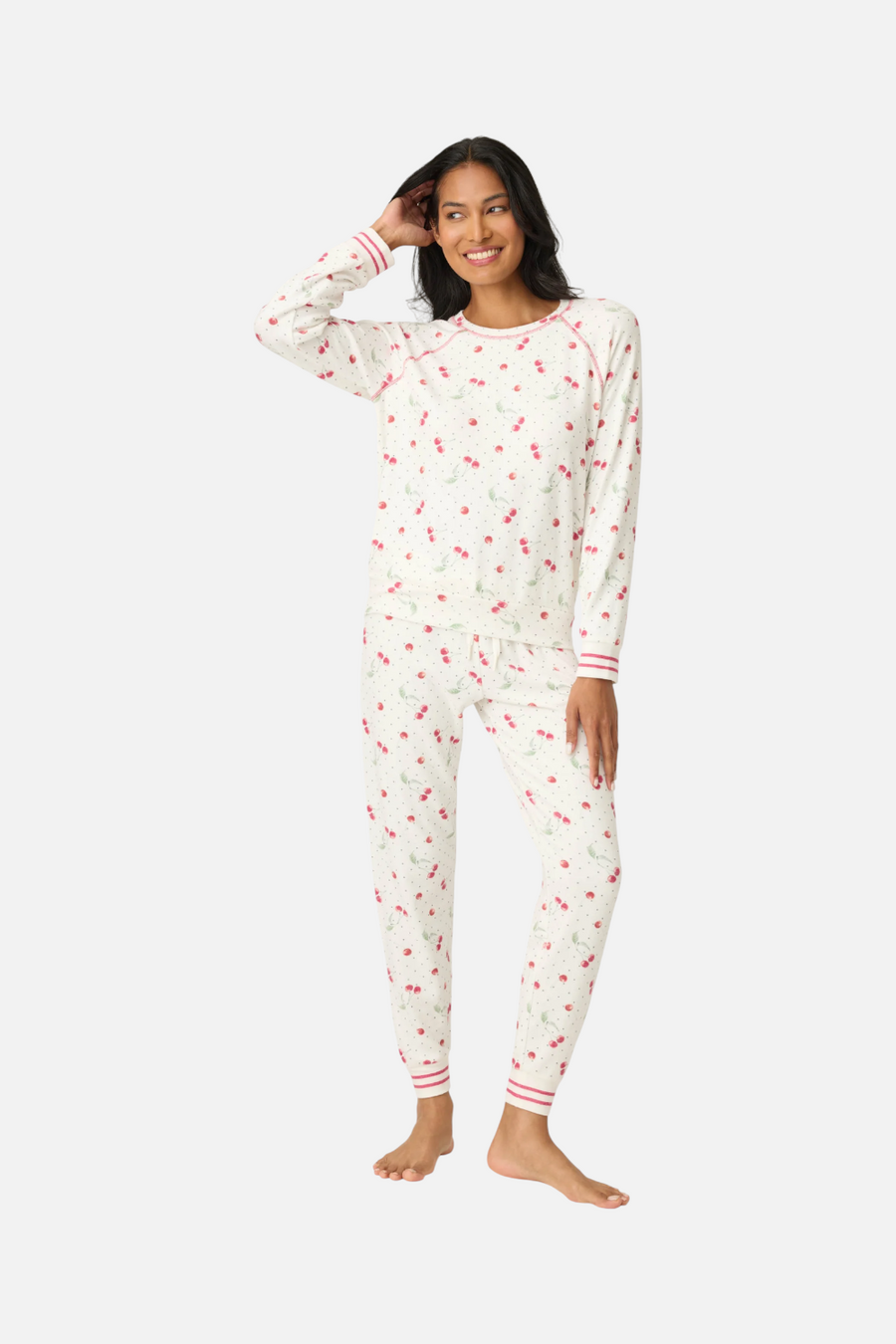 PJ Salvage Cherry Print Peachy PJ Set