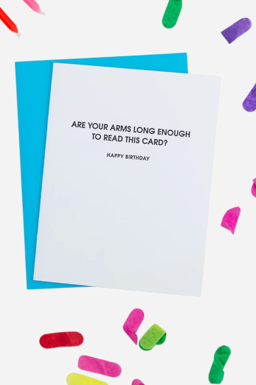 Chez Gagne Are Your Arms Long Enough to Read This Card Letterpress Card – back view