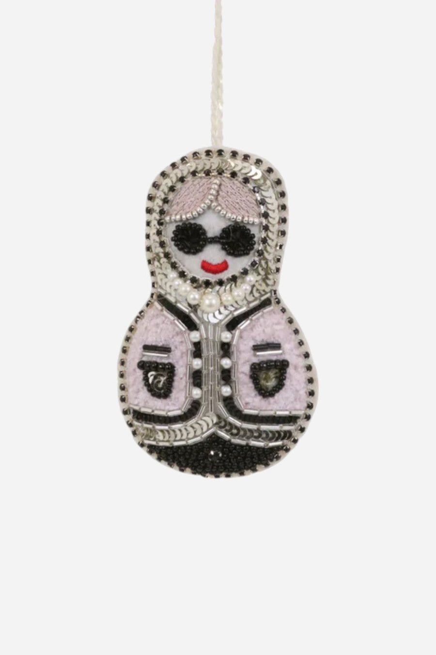 Chic Babushka Pink Ornament – front view