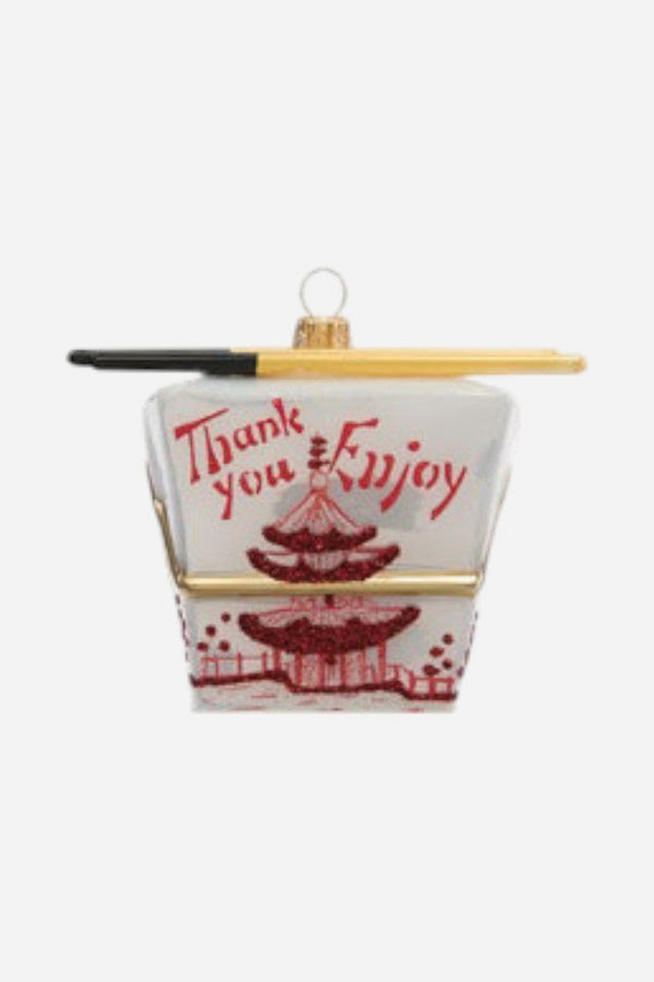 Chinese Takout Ornament in White