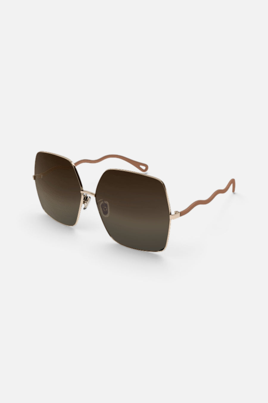Chloé Squared Sunglasses in Brown – front view