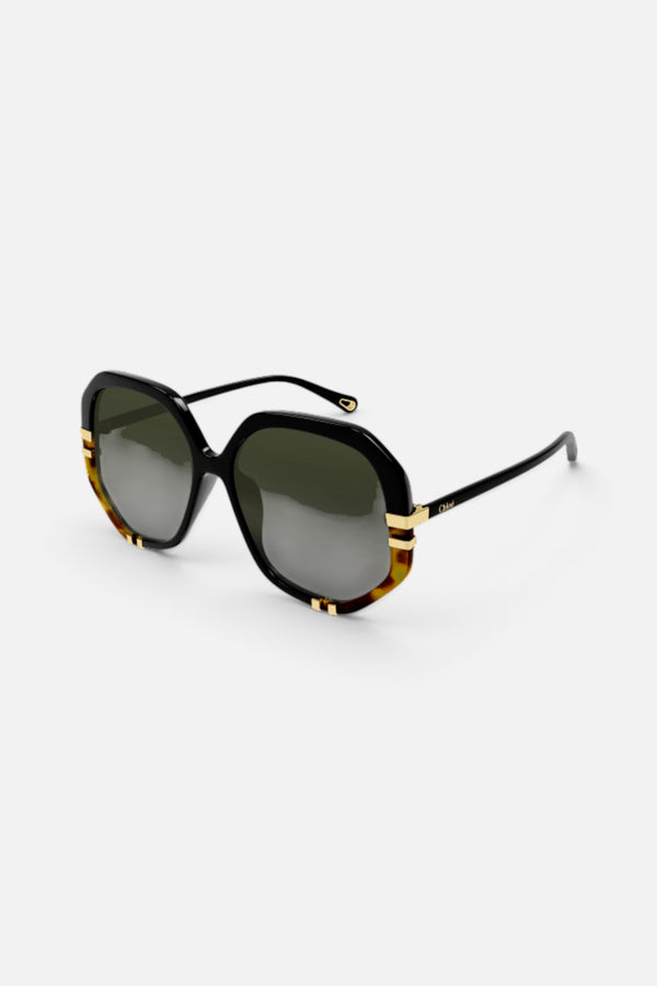 Chloe Black Sunglasses with Green Gradient lenses