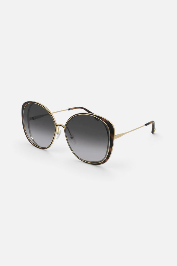 Chloe Gold Sunglasses with Gray Gradient lenses