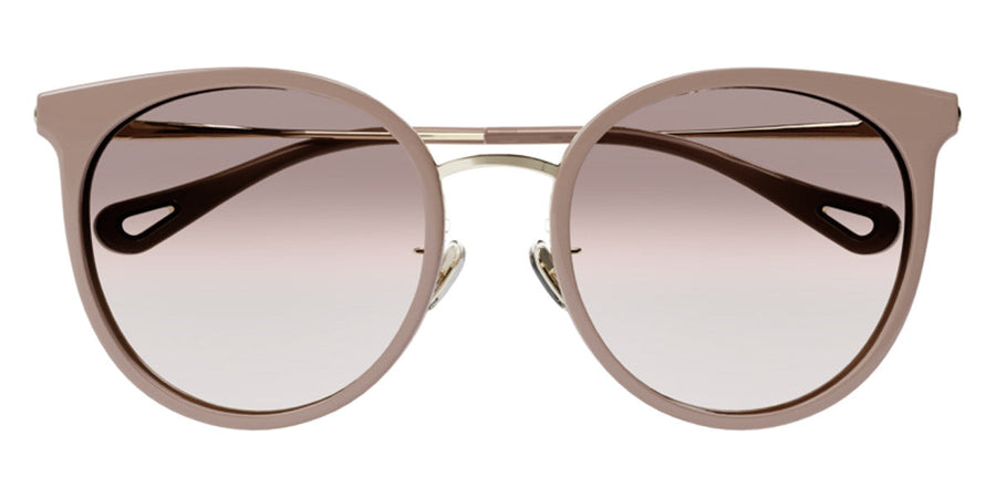 Chloe Nude/Gold Sunglasses with Orange Gradient lenses – back view