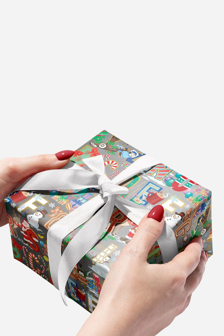 Christmas Alphabet Gift Wrapping Paper - Jumbo – back view