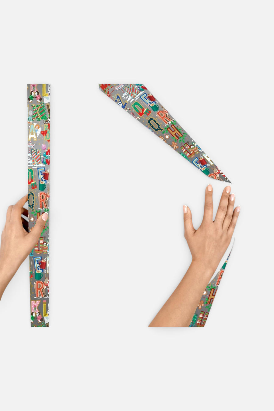 Christmas Alphabet Gift Wrapping Paper - Jumbo – side view