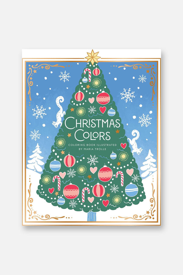 Christmas Colors: Hardcover adult coloring book featuring thick, high-quality paper