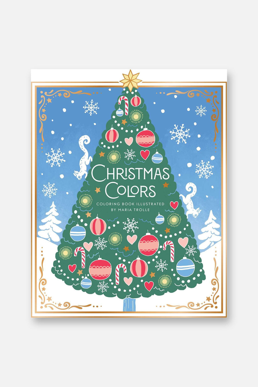 Christmas Colors: Hardcover adult coloring book featuring thick, high-quality paper – front view