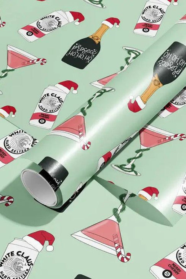 Christmas Drinks & Cocktails Gift Wrapping Paper