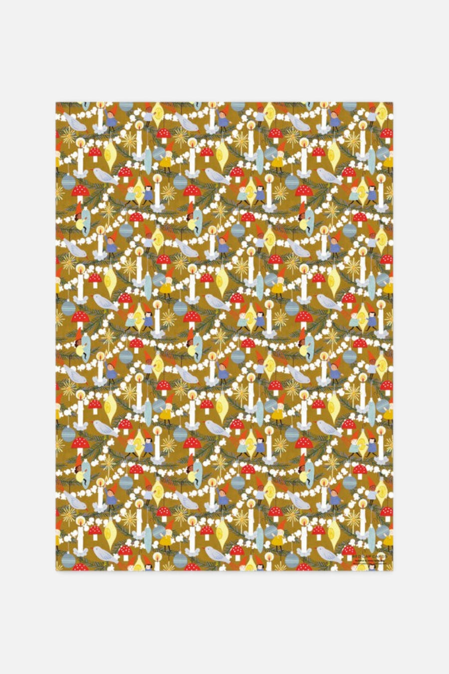Christmas Elves Wrapping Paper – back view