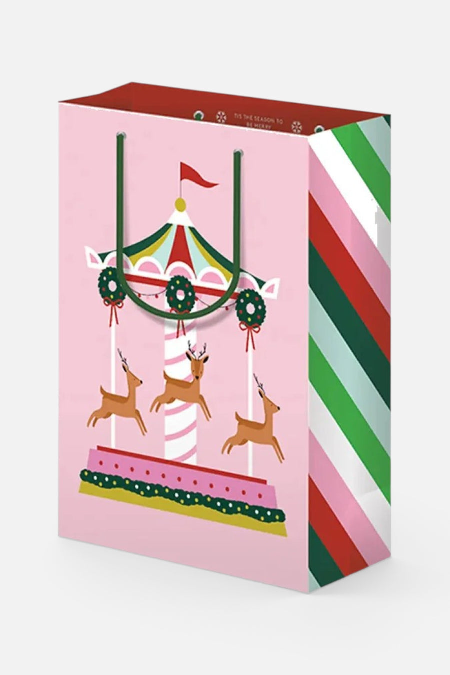 Christmas Merry Go Round Holiday Gift Bag – front view
