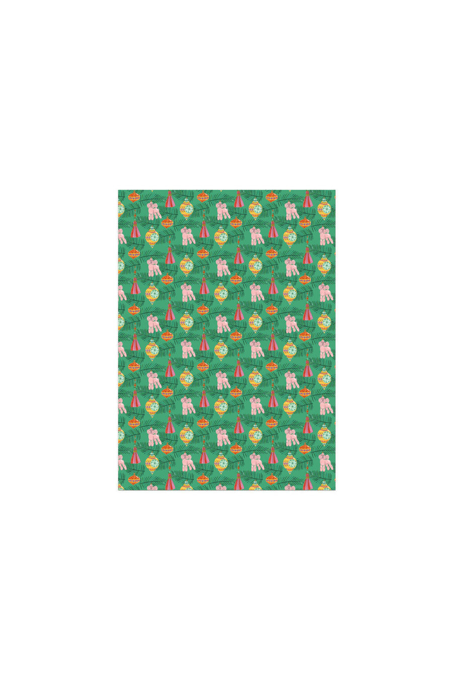 Christmas Poodle Wrapping Paper – back view
