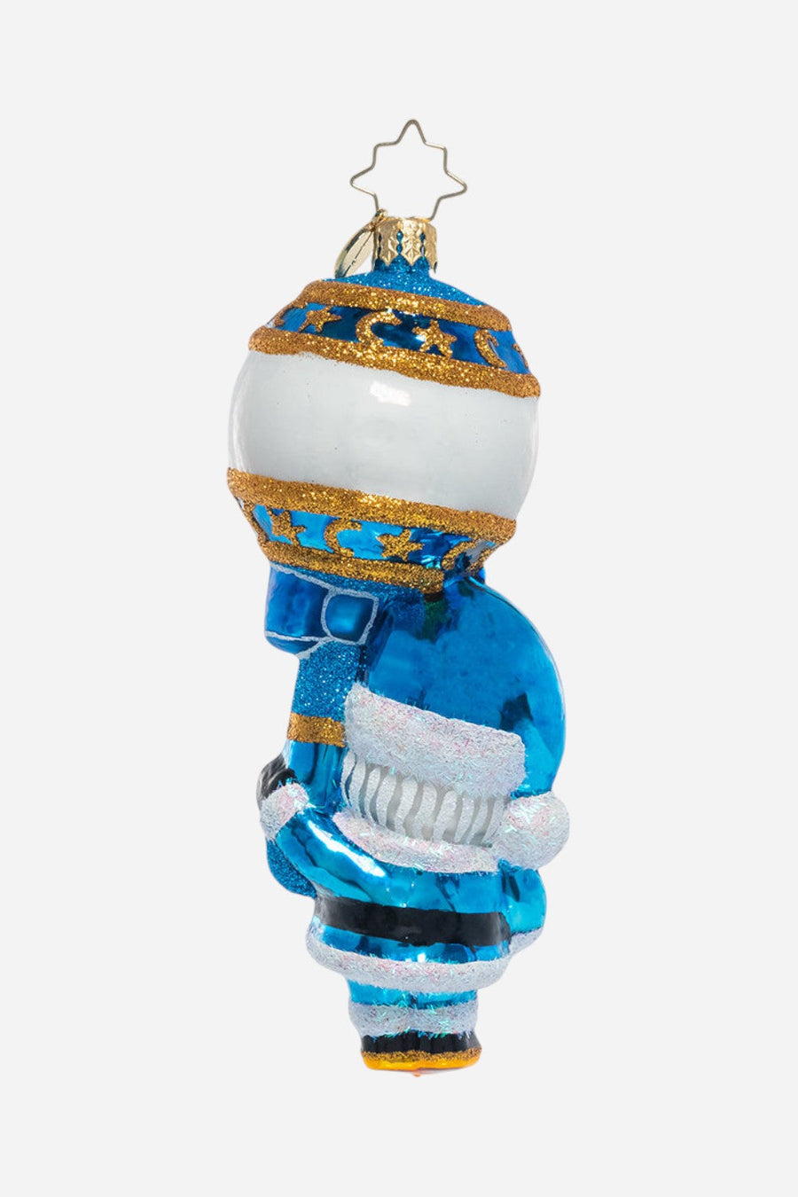 Christopher Radko 1st Christmas Rattle in Baby Blue – back view