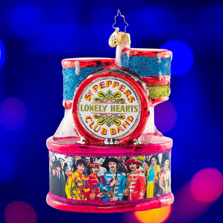 Christopher Radko Beat Of Their Own Drum Ornament – back view