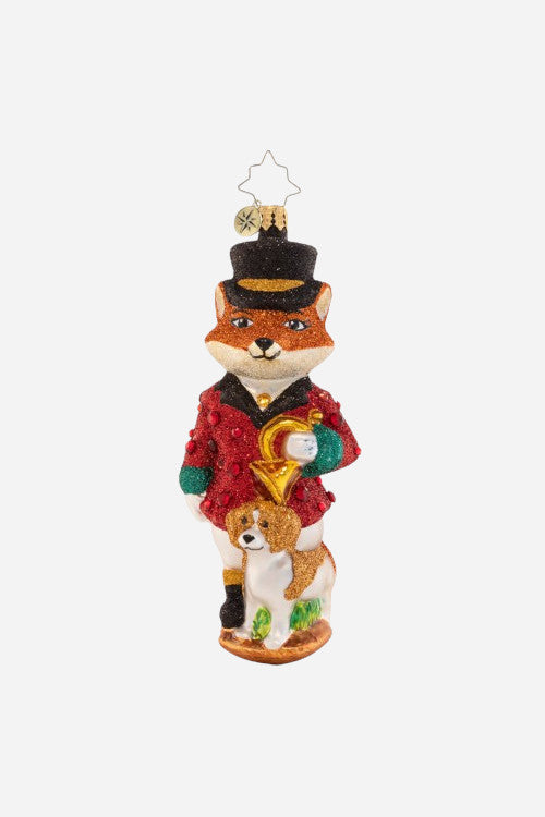 Christopher Radko Festive Fox Ornament – front view