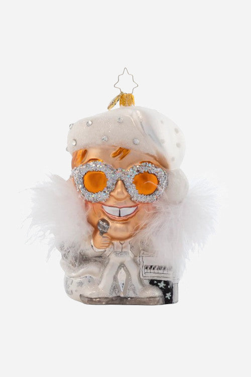 Christopher Radko Holiday "Star" Elton John Ornament – front view
