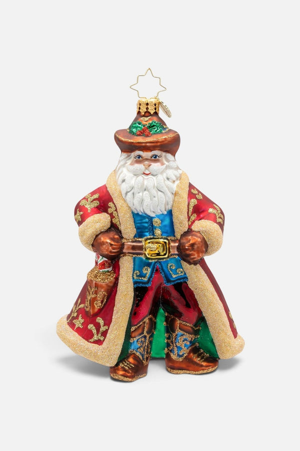 Christopher Radko Jingle Spurs Santa Ornament