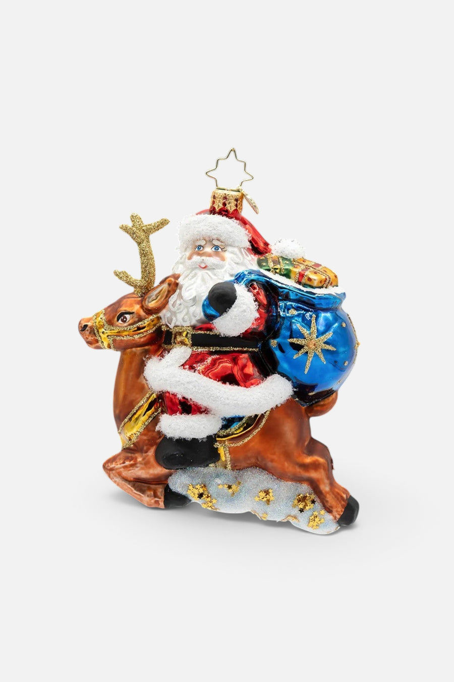 Christopher Radko Santa's Celestial Reindeer Ride Ornament – back view