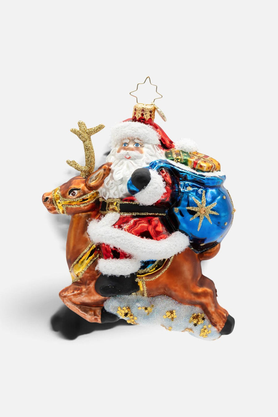 Christopher Radko Santa's Celestial Reindeer Ride Ornament – front view