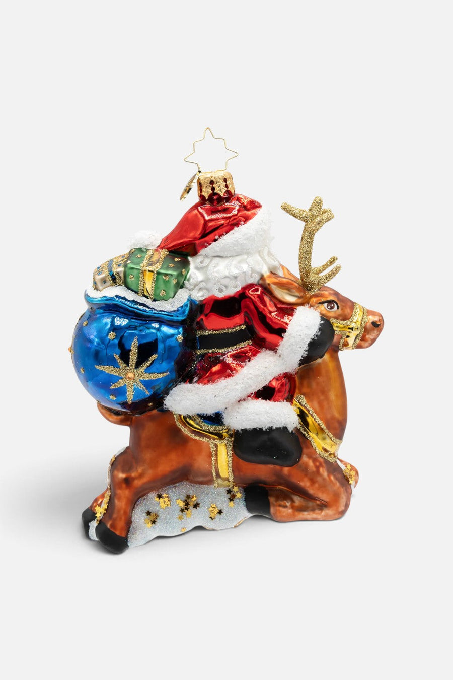 Christopher Radko Santa's Celestial Reindeer Ride Ornament – side view