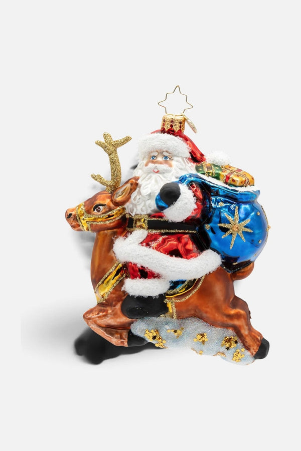 Christopher Radko Santa's Celestial Reindeer Ride Ornament
