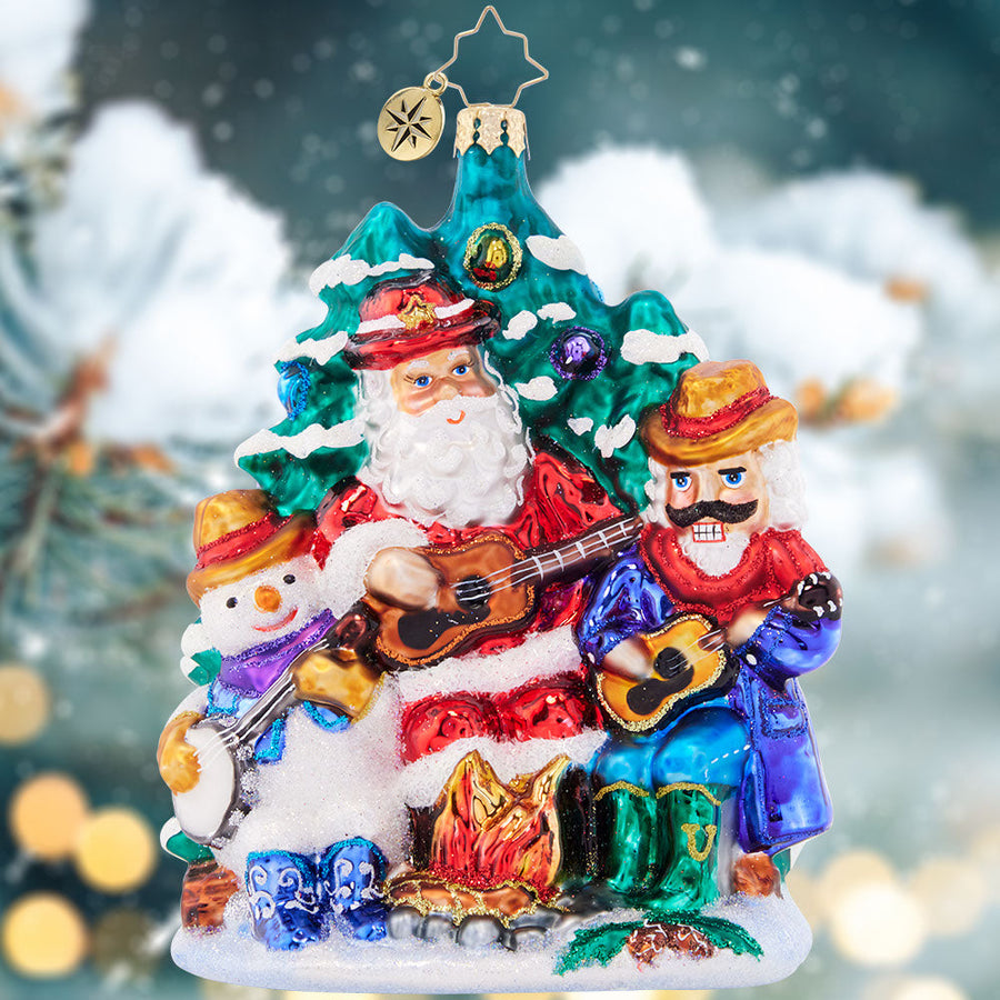 Christopher Radko Santa's Fireside Friends Ornament – side view