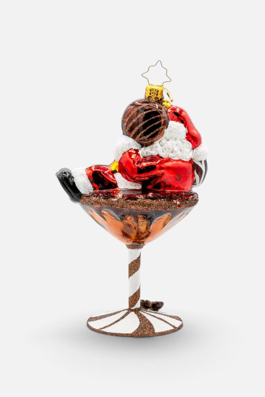 Christopher Radko Santa's Merry Martini Brew Ornament – back view