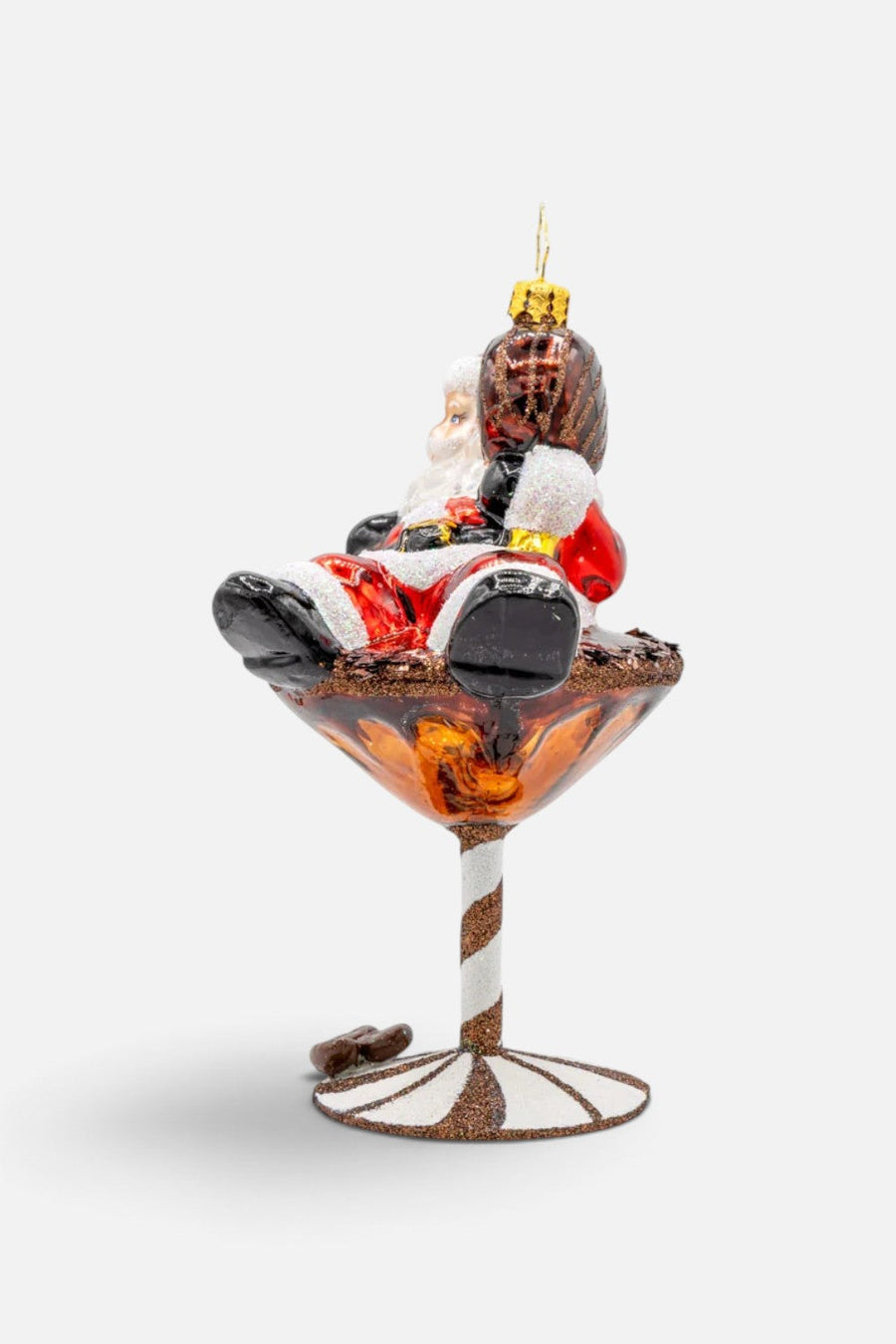 Christopher Radko Santa's Merry Martini Brew Ornament – detail