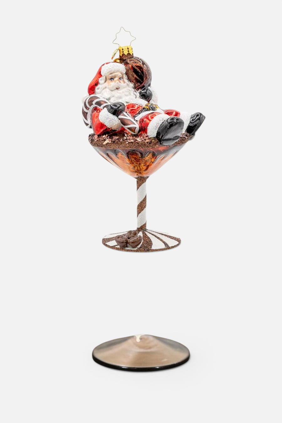 Christopher Radko Santa's Merry Martini Brew Ornament – flat lay