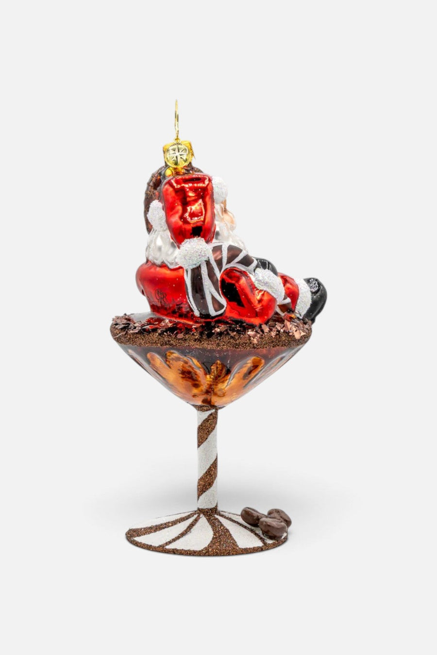 Christopher Radko Santa's Merry Martini Brew Ornament – side view