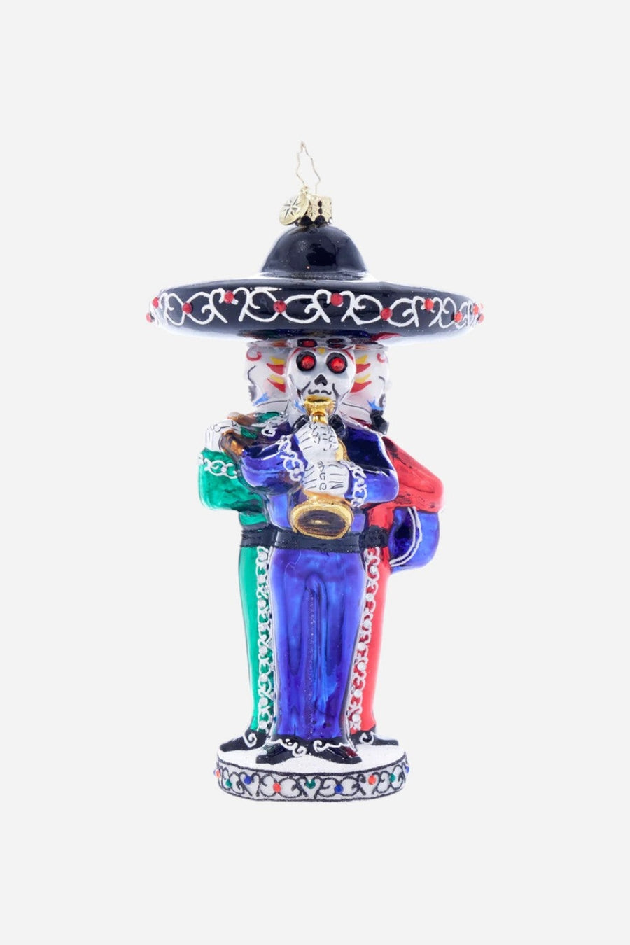 Christopher Radko Skeleton Serenade Ornament – three-quarter view