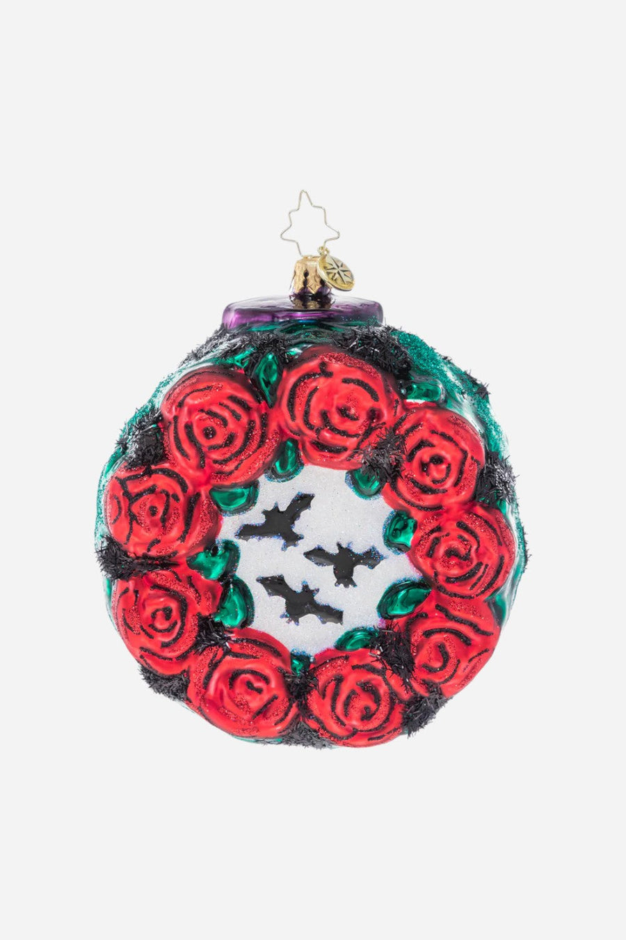 Christopher Radko Spooky Skull Wreath Ornament – back view