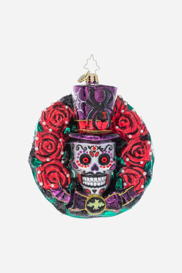 Christopher Radko Spooky Skull Wreath Ornament