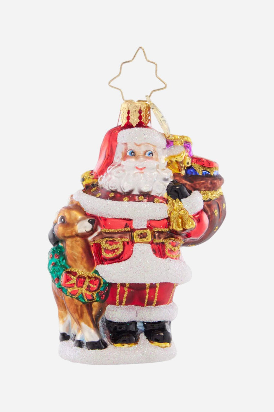 Christopher Radko Woodland Friends Santa Ornament – front view