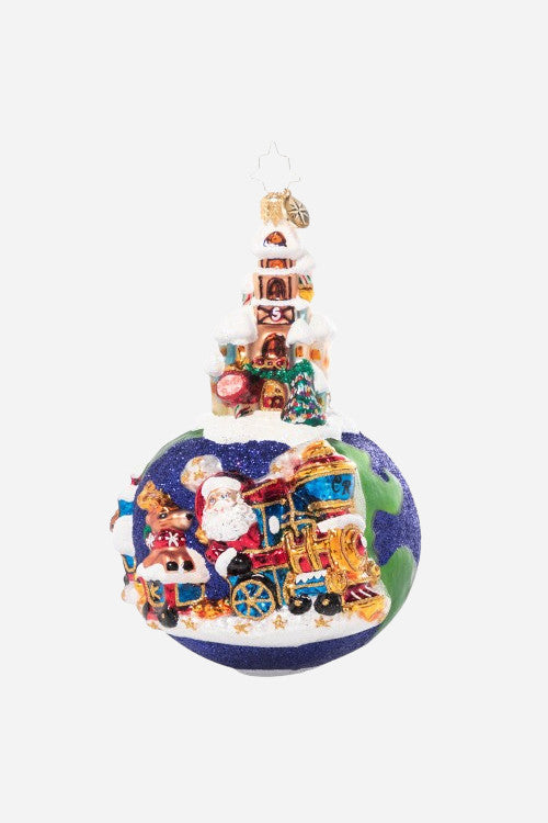 Christopher Radko Worldwide Train Ride Ornament – front view
