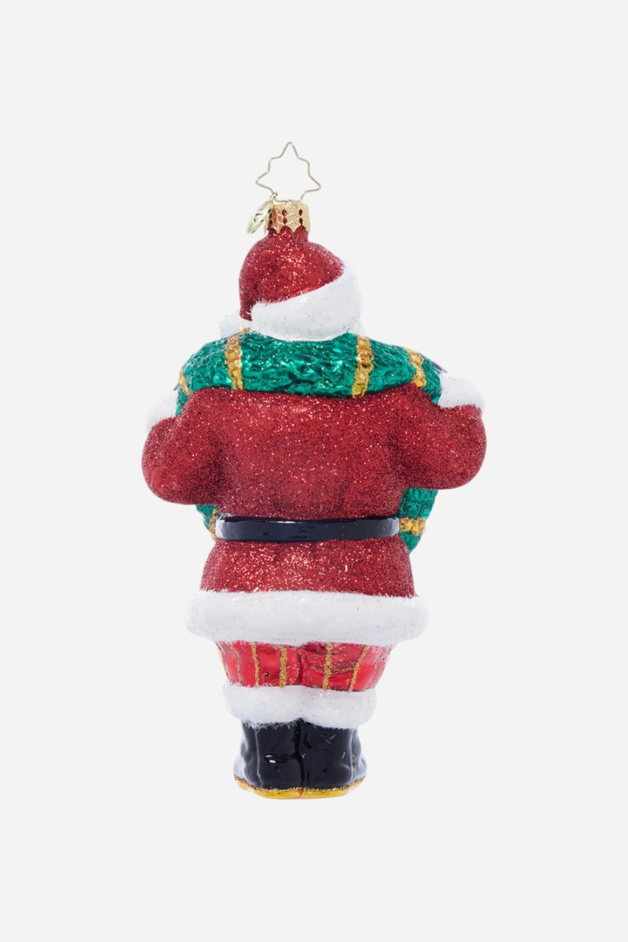 Christopher Radko Wreath Wrangler Claus Ornament – back view