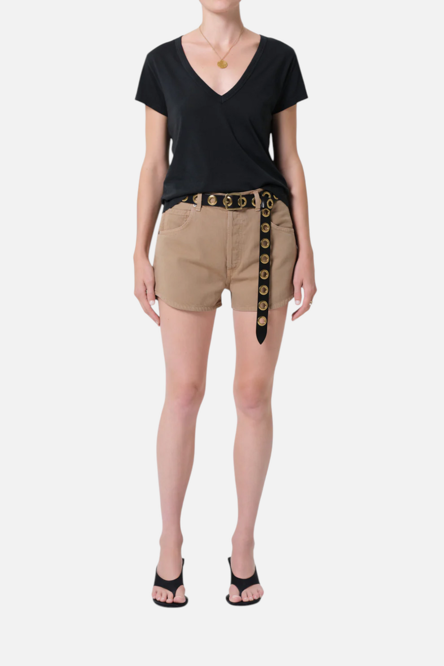 Citizens of Humanity Abita Short in Golden Tan – front view