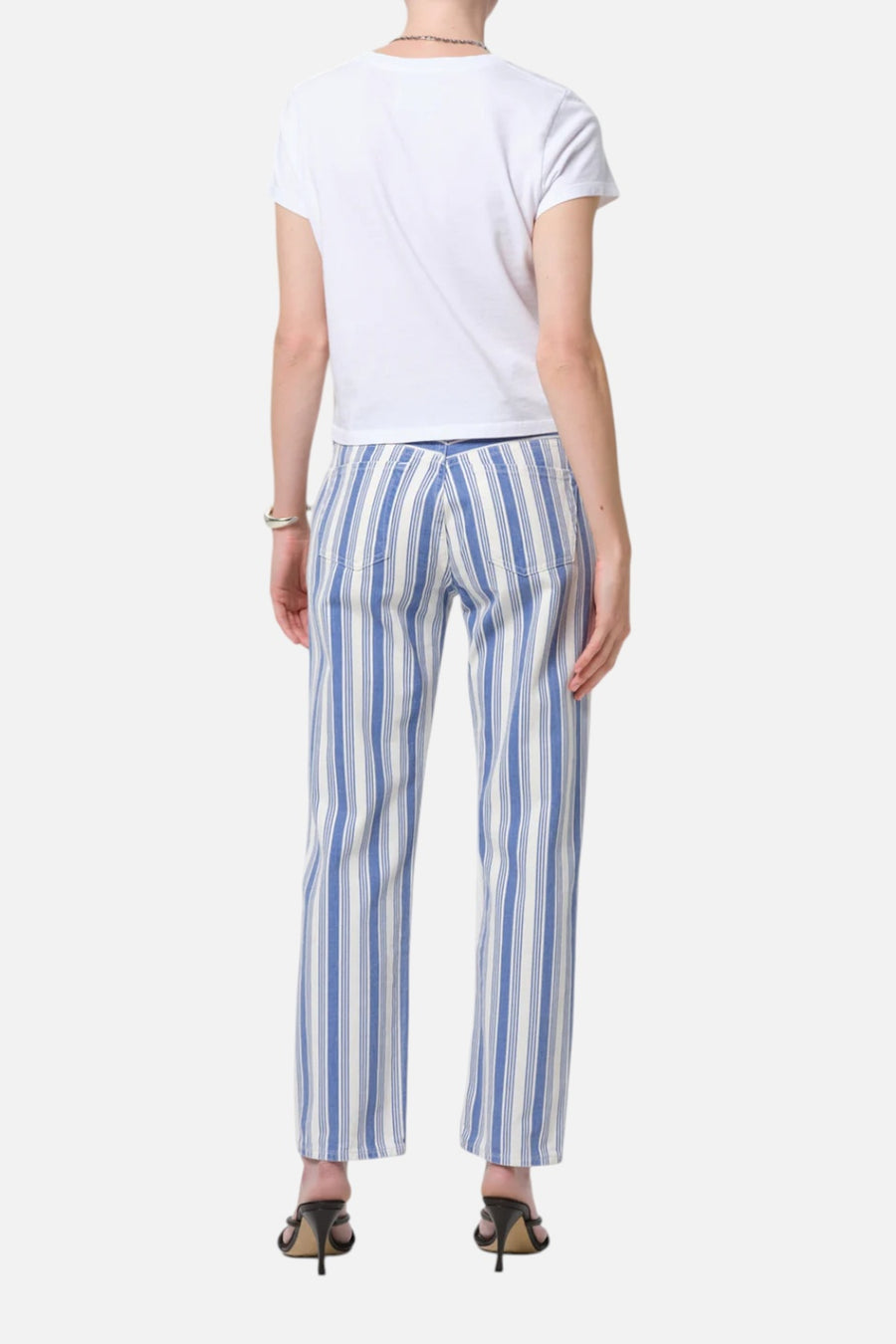Citizens of Humanity Anissa Straight Leg Jeans in Mar Stripe – on model