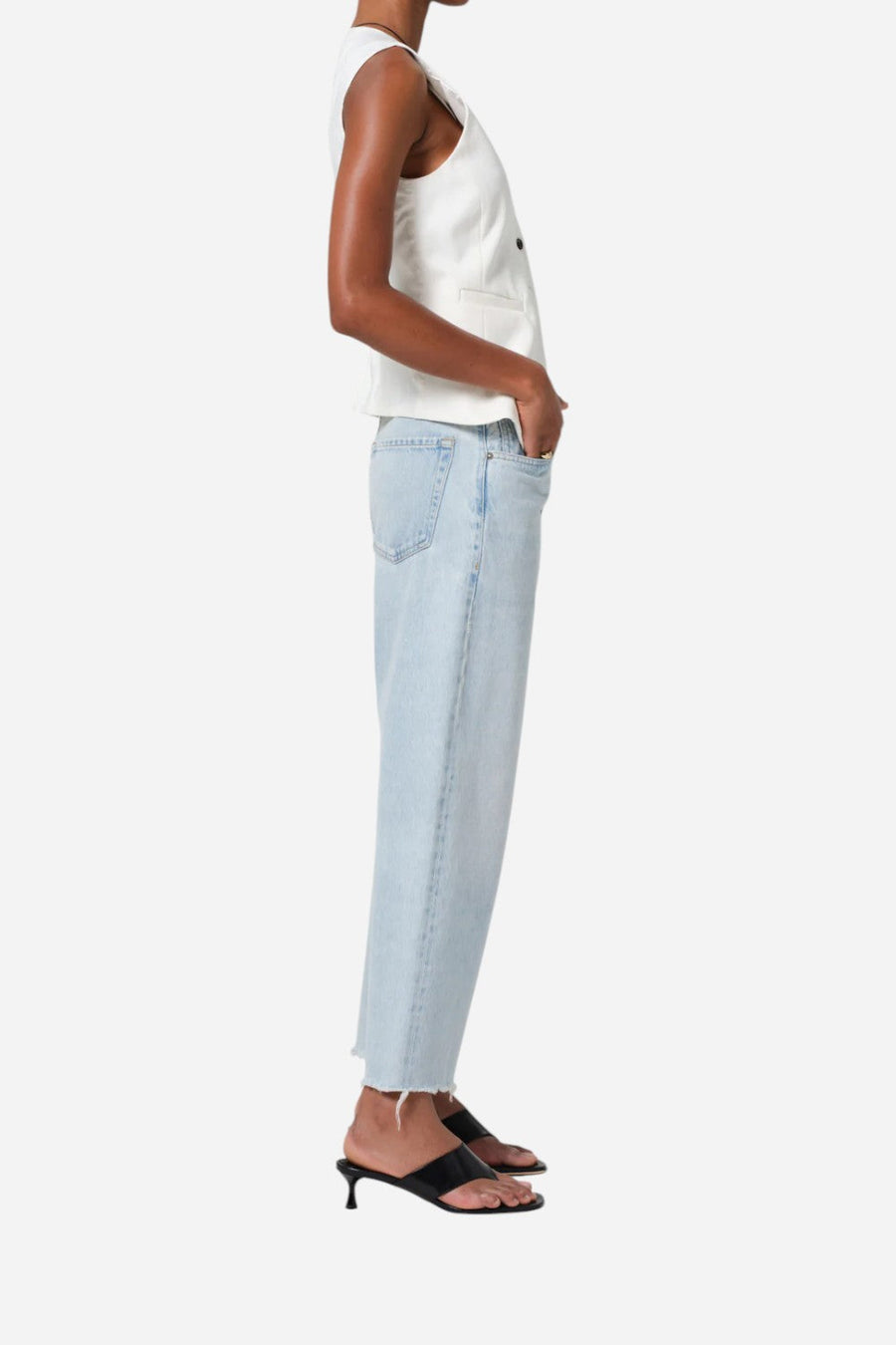 Citizens of Humanity Ayla Raw Hem Crop in Sailor – side view