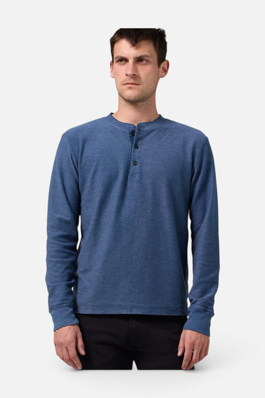 Citizens Of Humanity Classic Henley Long Sleeve In Basin – front view