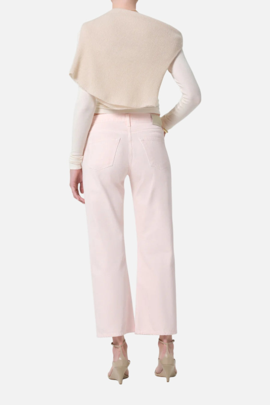 Citizens of Humanity Faye Vintage Straight Jean in Pale Coral – on model