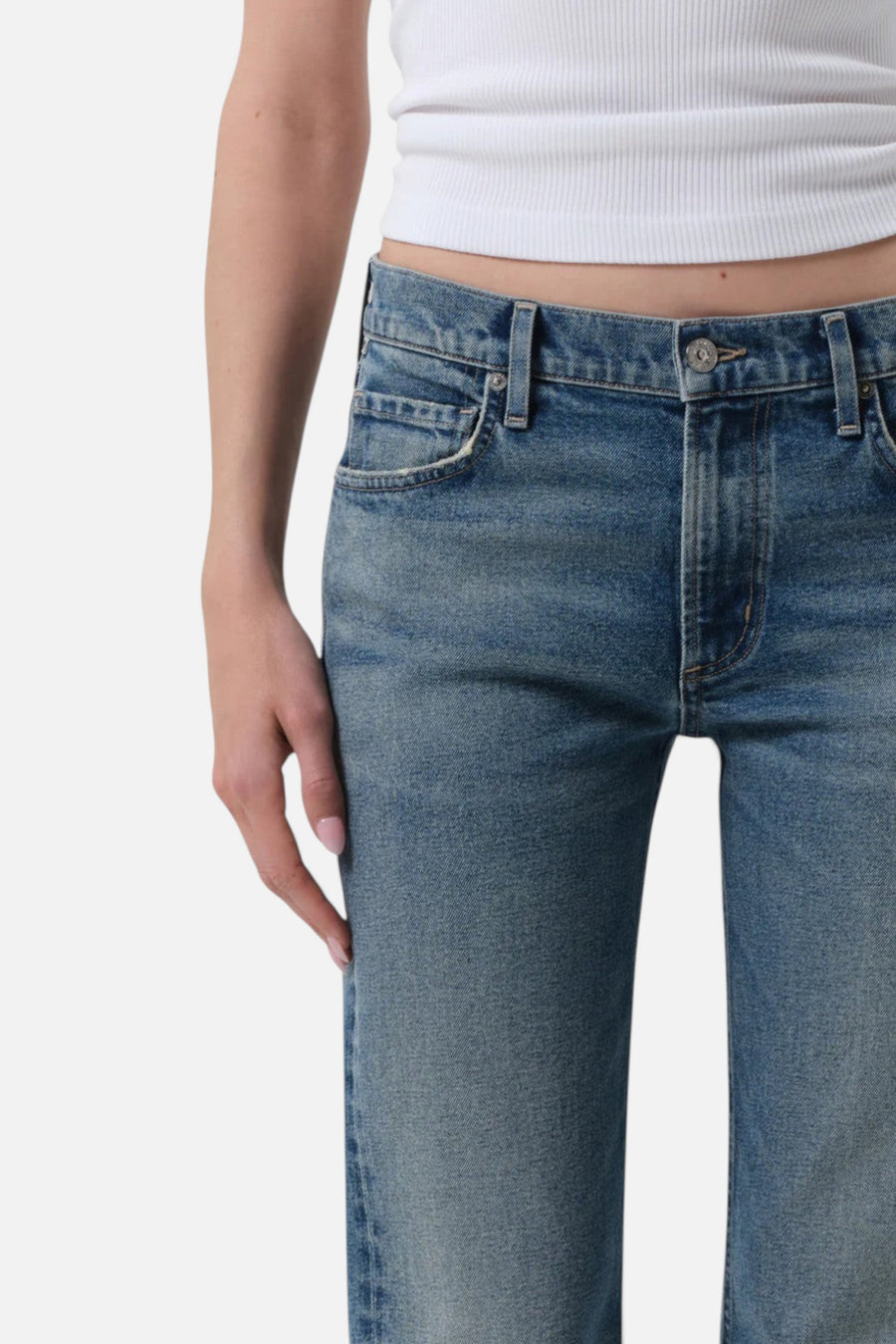 Citizens of Humanity Genova Low Rise Bootcut in Clairo – flat lay