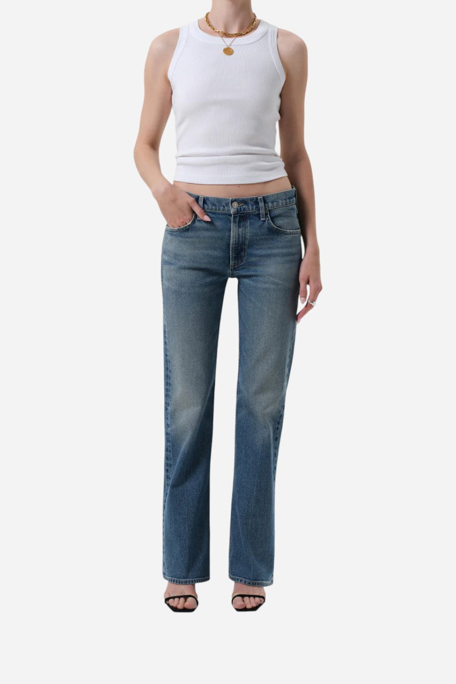 Citizens of Humanity Genova Low Rise Bootcut in Clairo – front view