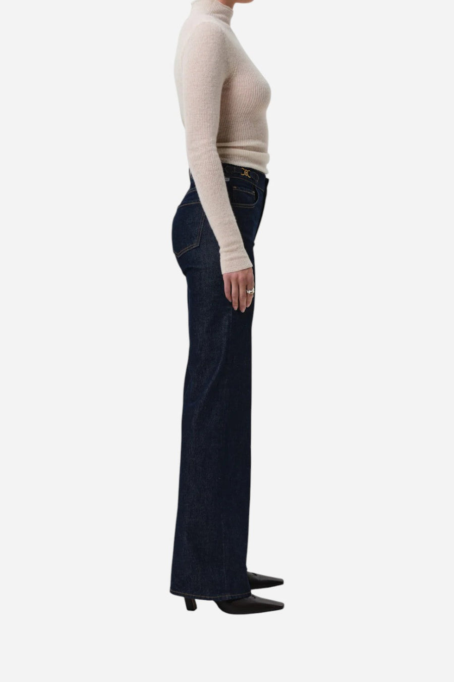 Citizens of Humanity Kimberly Flare with Horsebit in Helia – side view