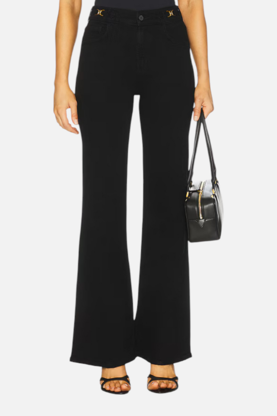 Citizens of Humanity Kimberly Flare with Horsebit in Rich Black – detail